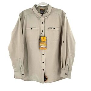 NEW Ariat Women's Rebar 360 Airflow Work Shirt Large Tan Stretch Cowgirl Western